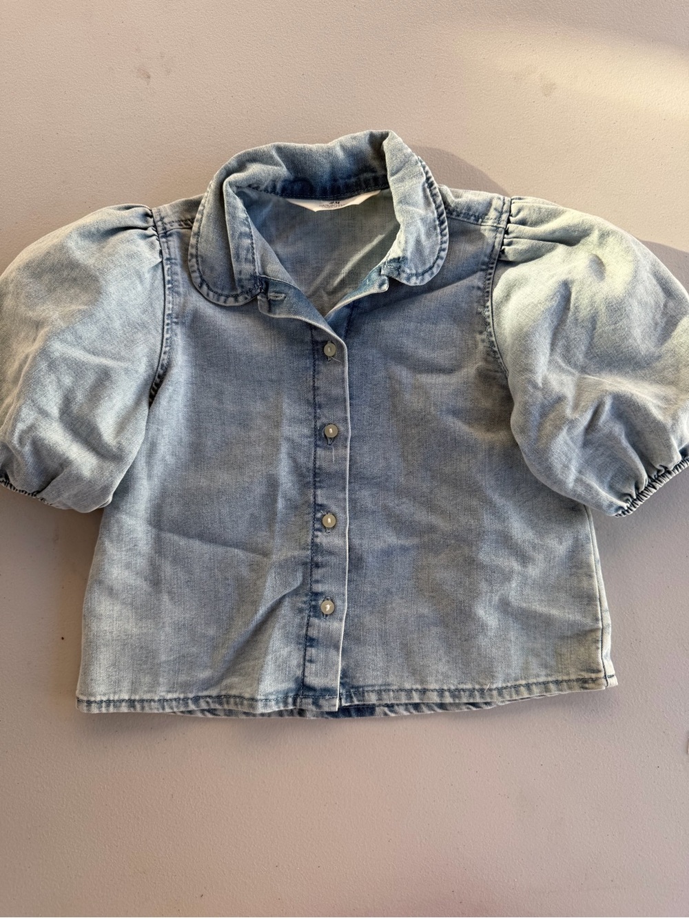 H&M Light Blue Puff Sleeve Denim Jacket